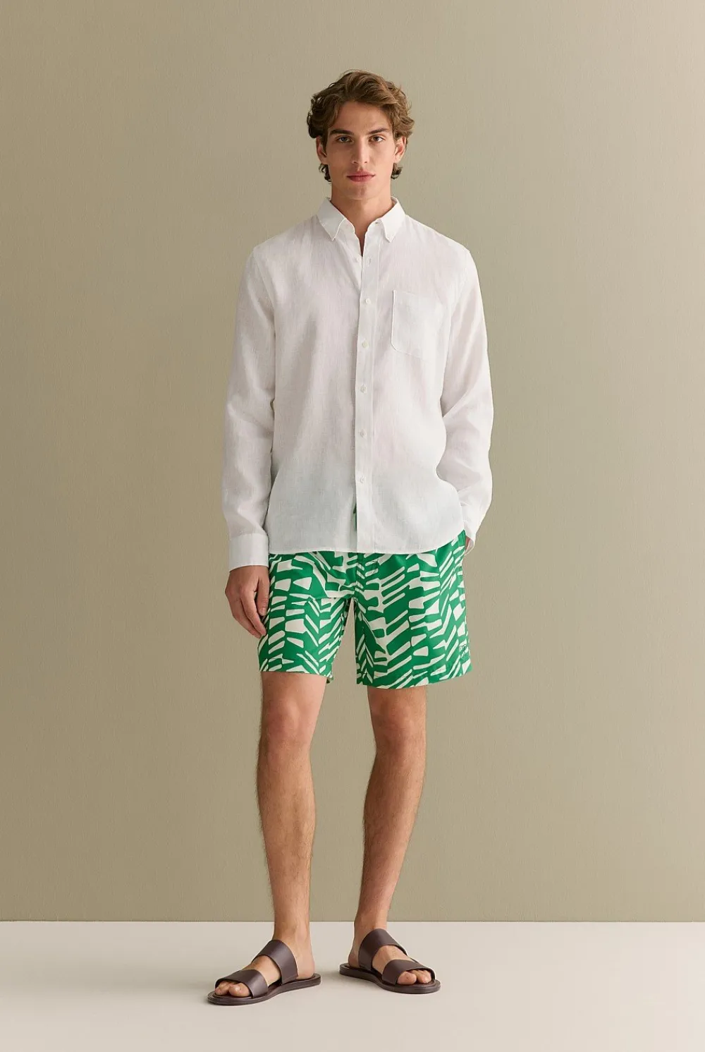 Shorts>Trenery Abstract Geo Swim Short BilliardGreen