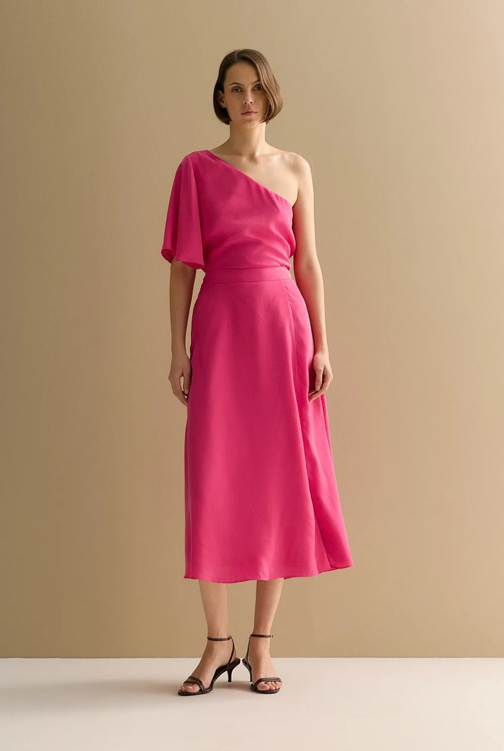 Skirts>Trenery A-Line Split Detail Skirt Fuchsia