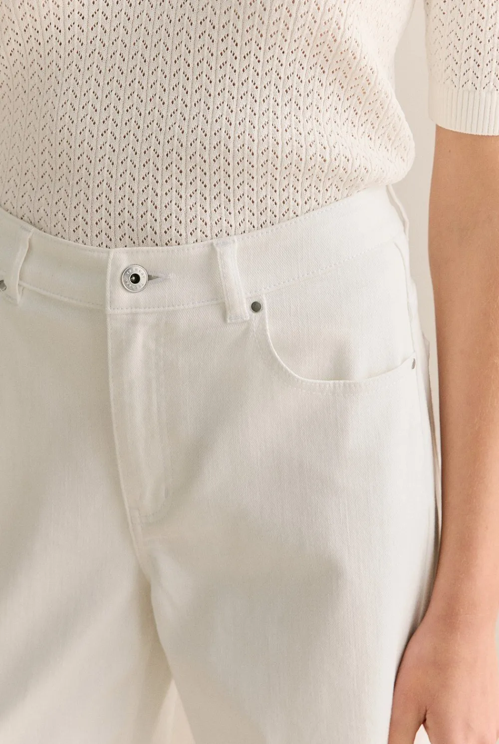 Pants|Denim & Jeans>Trenery Australian Cotton Blend Wide Leg Jean White