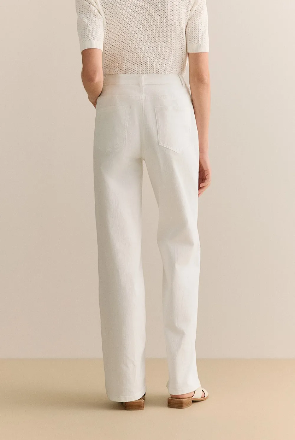 Pants|Denim & Jeans>Trenery Australian Cotton Blend Wide Leg Jean White