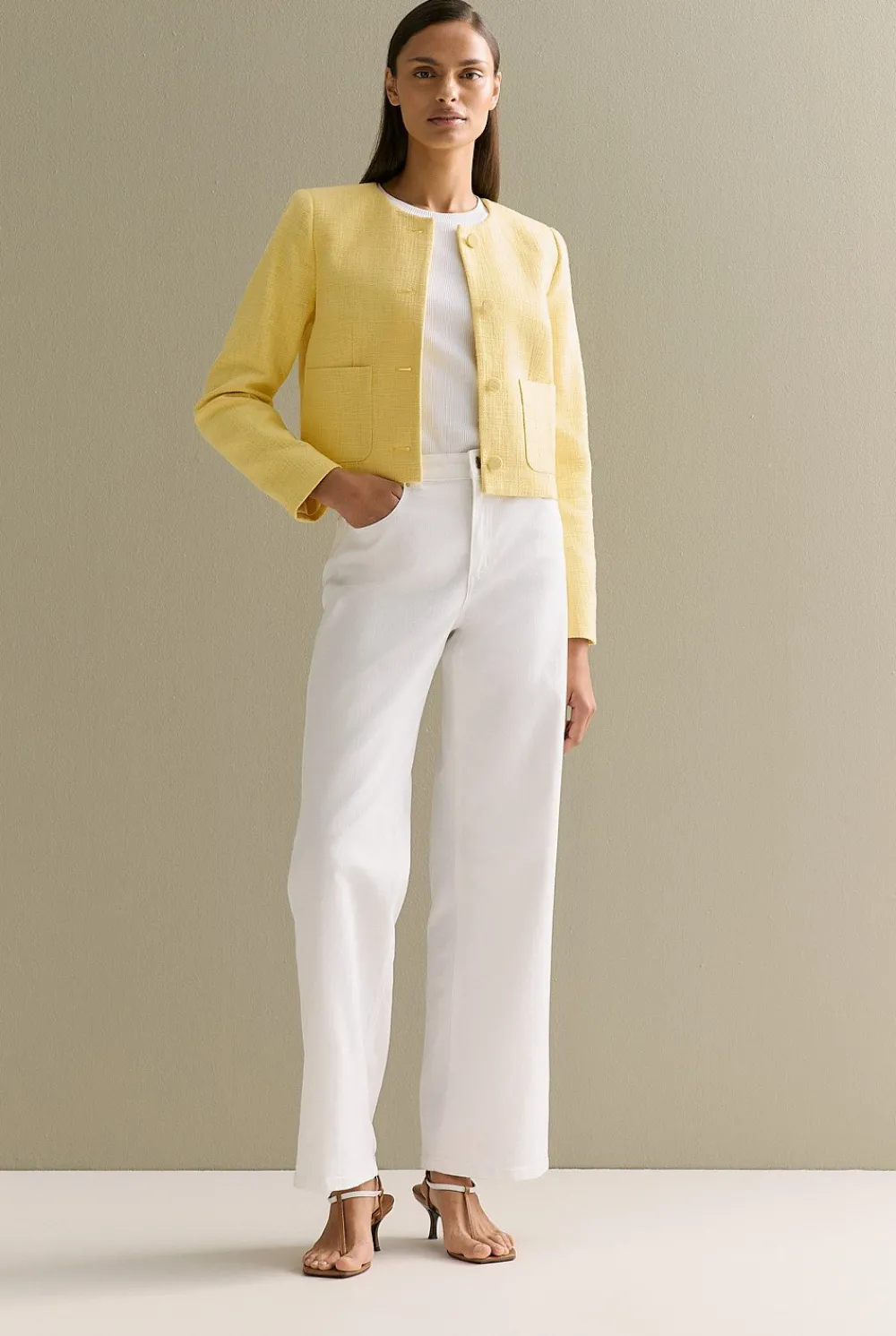Pants|Denim & Jeans>Trenery Australian Cotton Blend Wide Leg Jean White