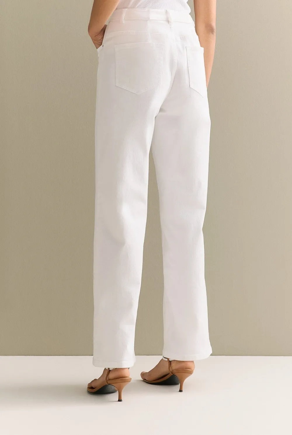 Pants|Denim & Jeans>Trenery Australian Cotton Blend Wide Leg Jean White