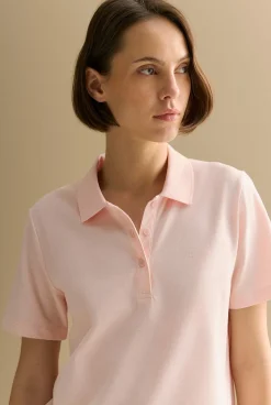 T-shirts & Tops>Trenery Australian Cotton Pique Classic Monogram Polo PinkSalt