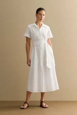 Dresses|Occasion Dresses & Outfits>Trenery Broderie Anglaise Shirt Dress White