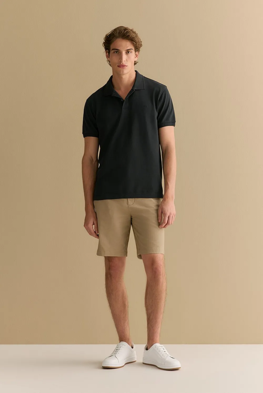 T-shirts|Polo Shirts>Trenery Classic Pique Monogram Polo Black