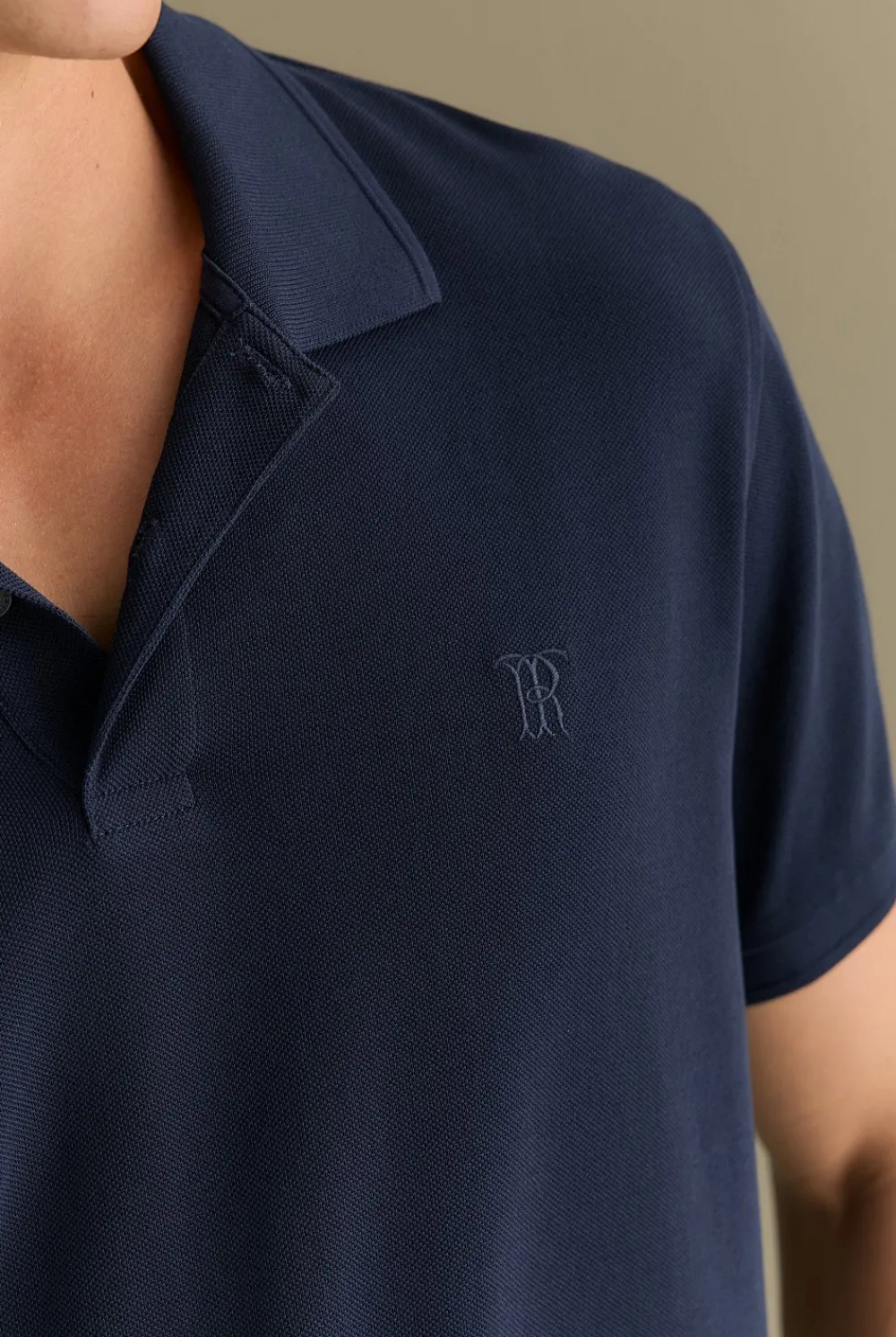 T-shirts|Polo Shirts>Trenery Classic Pique Monogram Polo Navy