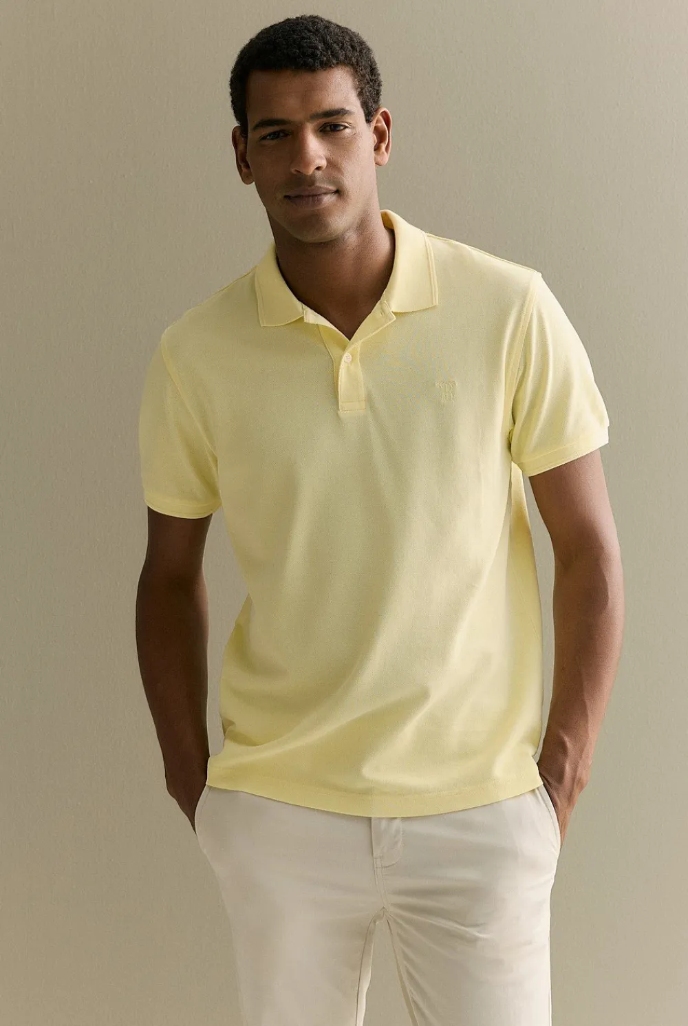 Polo Shirts|Polo Shirts>Trenery Classic Pique Monogram Polo Sorbet