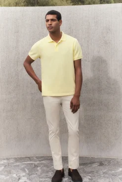 Polo Shirts|Polo Shirts>Trenery Classic Pique Monogram Polo Sorbet