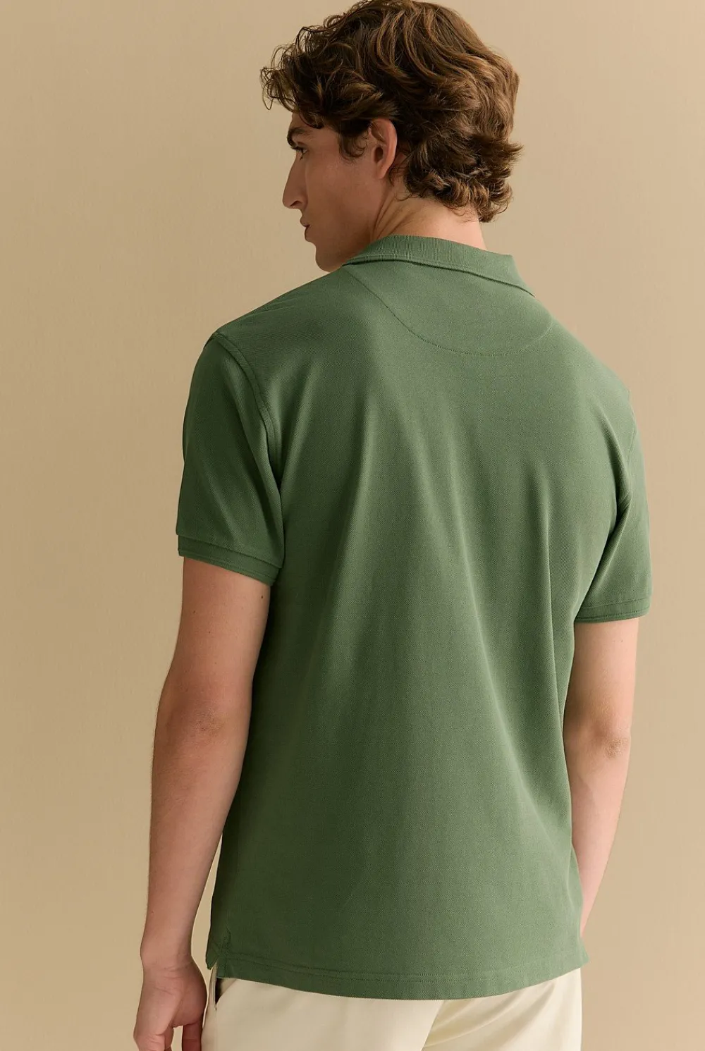 T-shirts|Polo Shirts>Trenery Classic Pique Monogram Polo Ivy