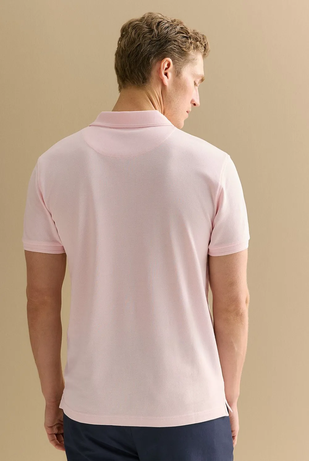 T-shirts|Polo Shirts>Trenery Classic Pique Monogram Polo LightPink