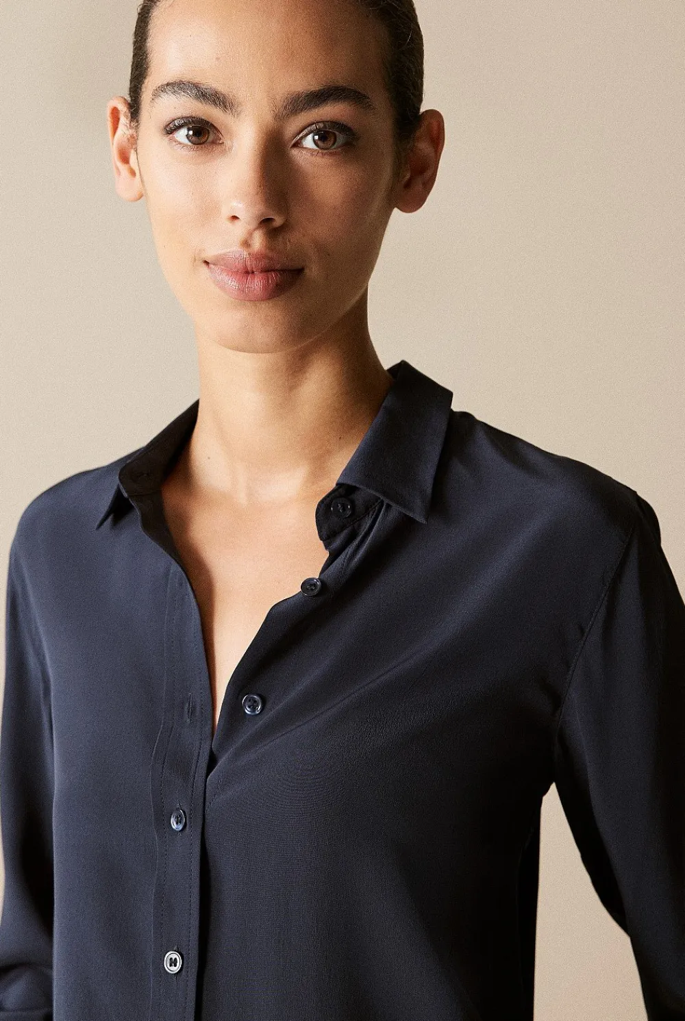 Shirts>Trenery Classic Silk Shirt NightSky