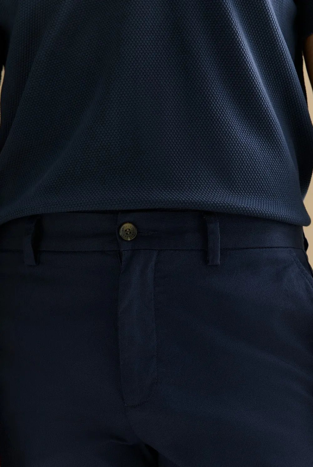 Shorts>Trenery Cotton Dobby Longline Short Navy