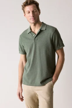T-shirts|Polo Shirts>Trenery Cotton Pique Marle Polo DarkGreen