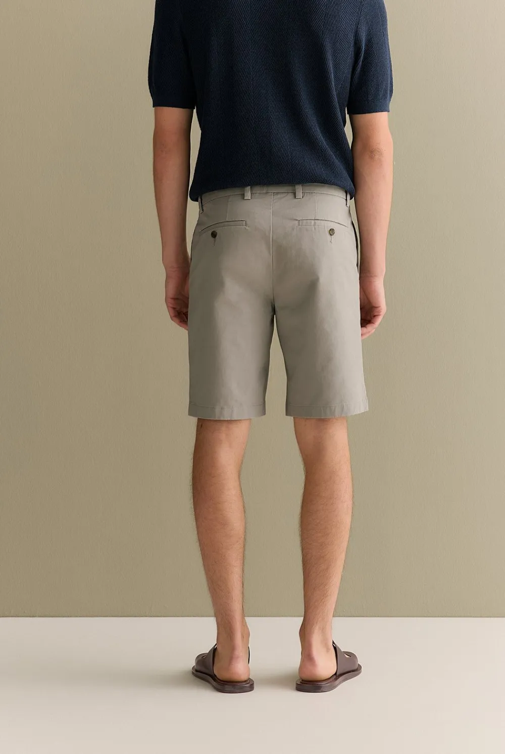 Shorts|Chino Shorts>Trenery Cotton Twill Chino Short Cement