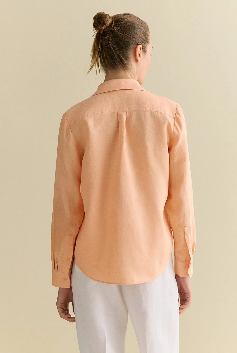 Shirts|The Linen Edit>Trenery Delave Linen Classic Shirt PaleApricot