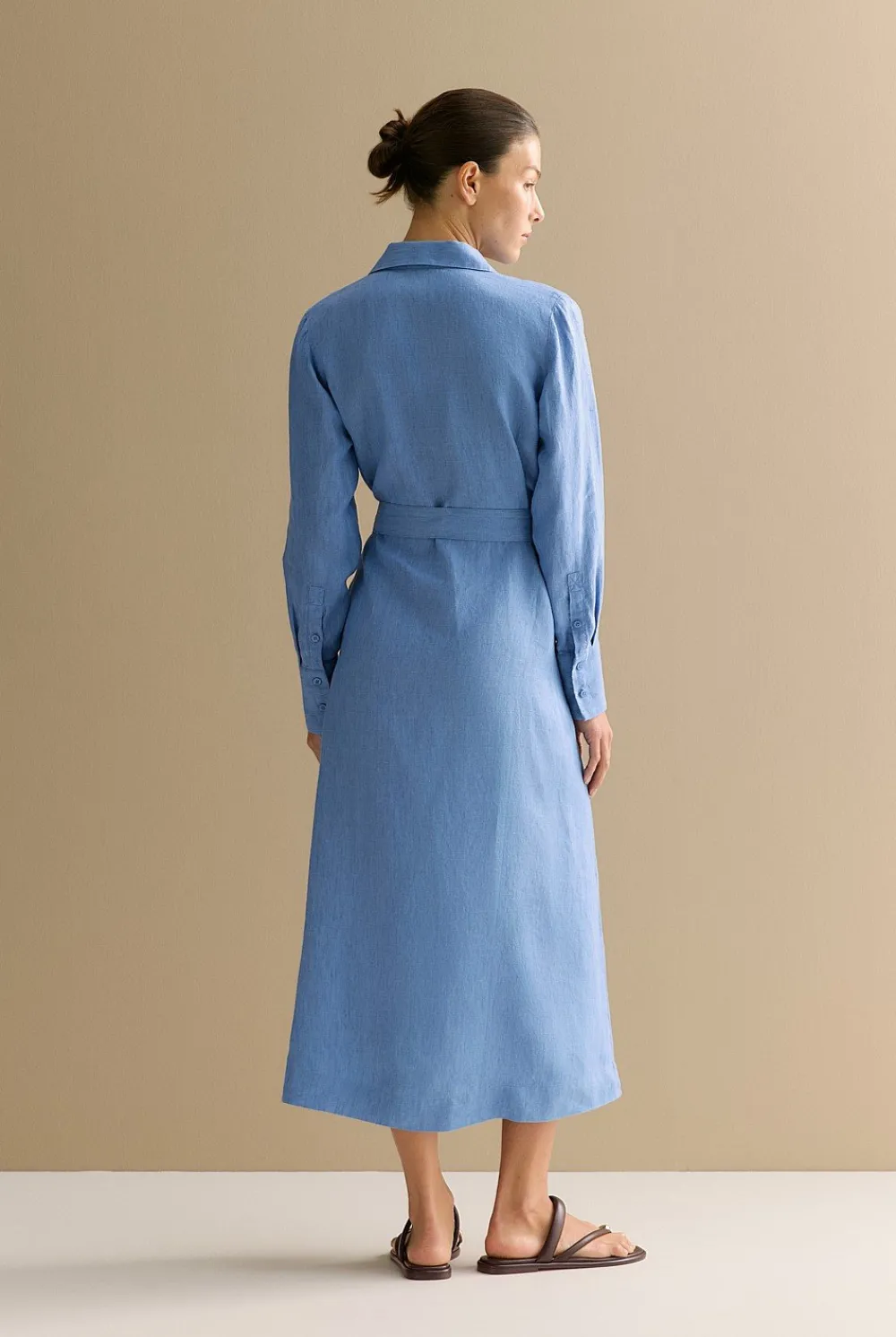 Dresses|Occasion Dresses & Outfits>Trenery Delave Linen Classic Shirt Dress WedgewoodBlue
