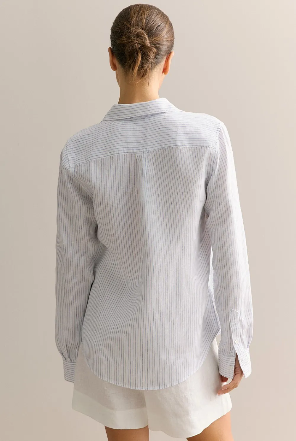 Shirts|The Linen Edit>Trenery Delave Linen Classic Stripe Shirt CornflowerBlue