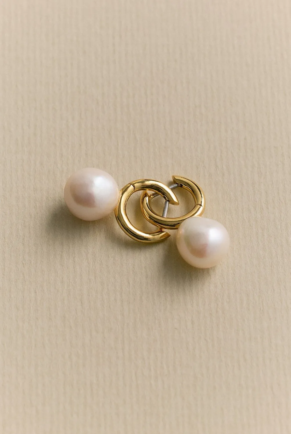 Jewellery|Occasion Dresses & Outfits>Trenery Elsa Pearl Hoop Earrings Gold