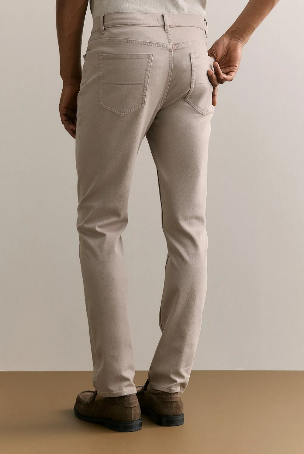 Pants>Trenery Garment Dyed Cotton Five Pocket Pant PaleGrey