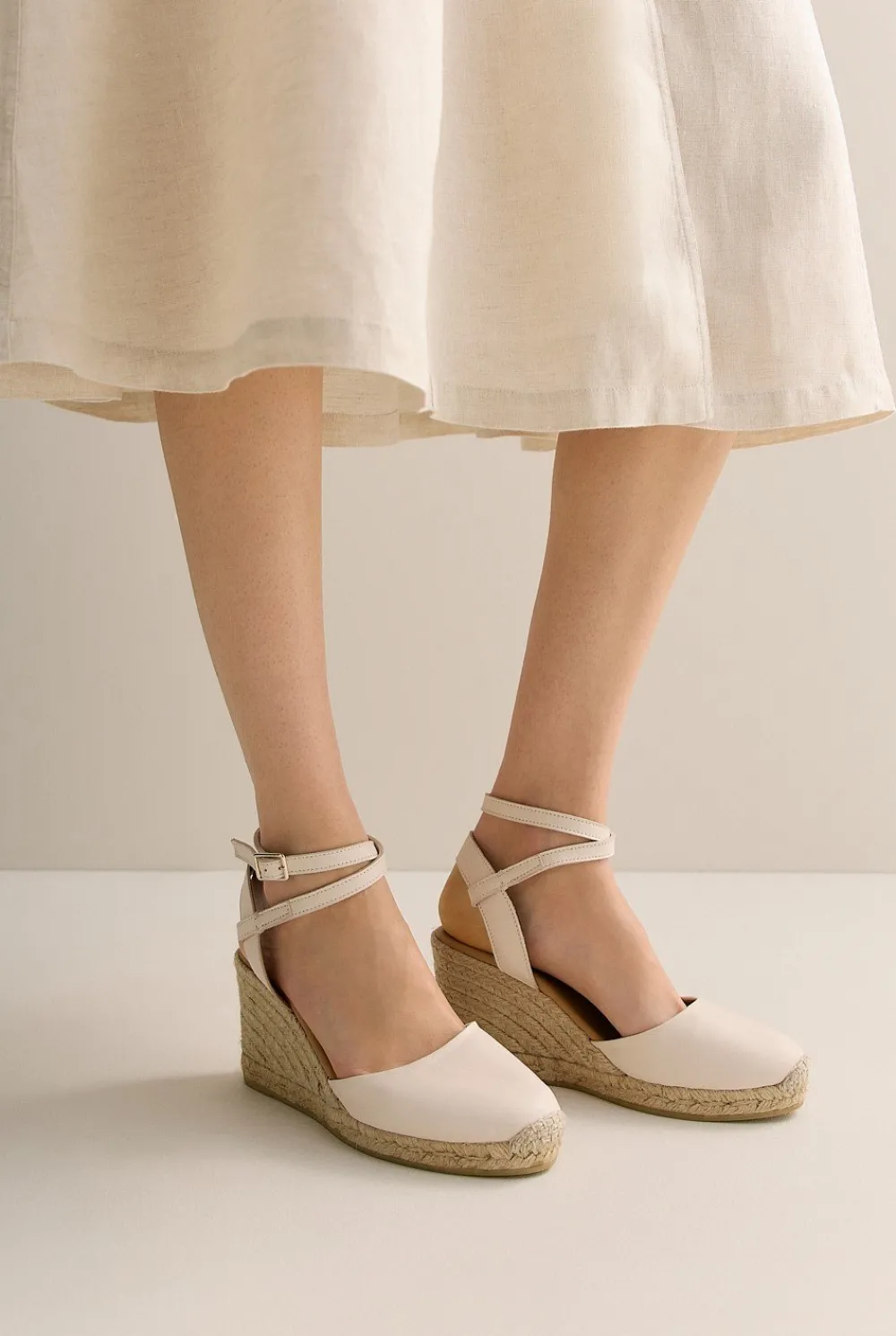 Heels & Wedges|Sandals & Slides>Trenery Gwen Espadrille Wedge Oyster