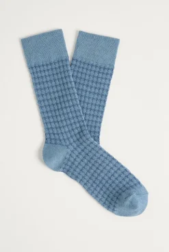 Socks>Trenery Houndstooth Sock ChambrayBlue