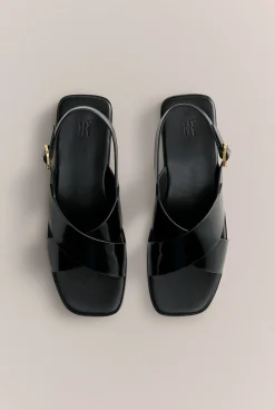 Sandals & Slides>Trenery Ingrid Cross Strap Sandal Black