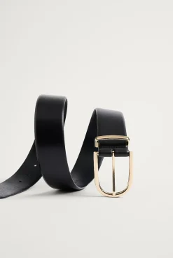 Belts>Trenery Leather Classic Wide Belt Black