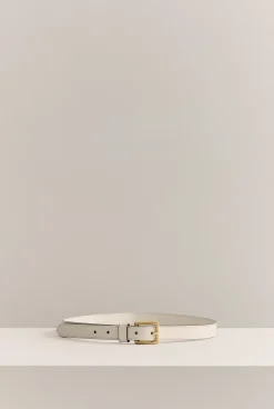 Belts>Trenery Leather Slim Belt Parchment
