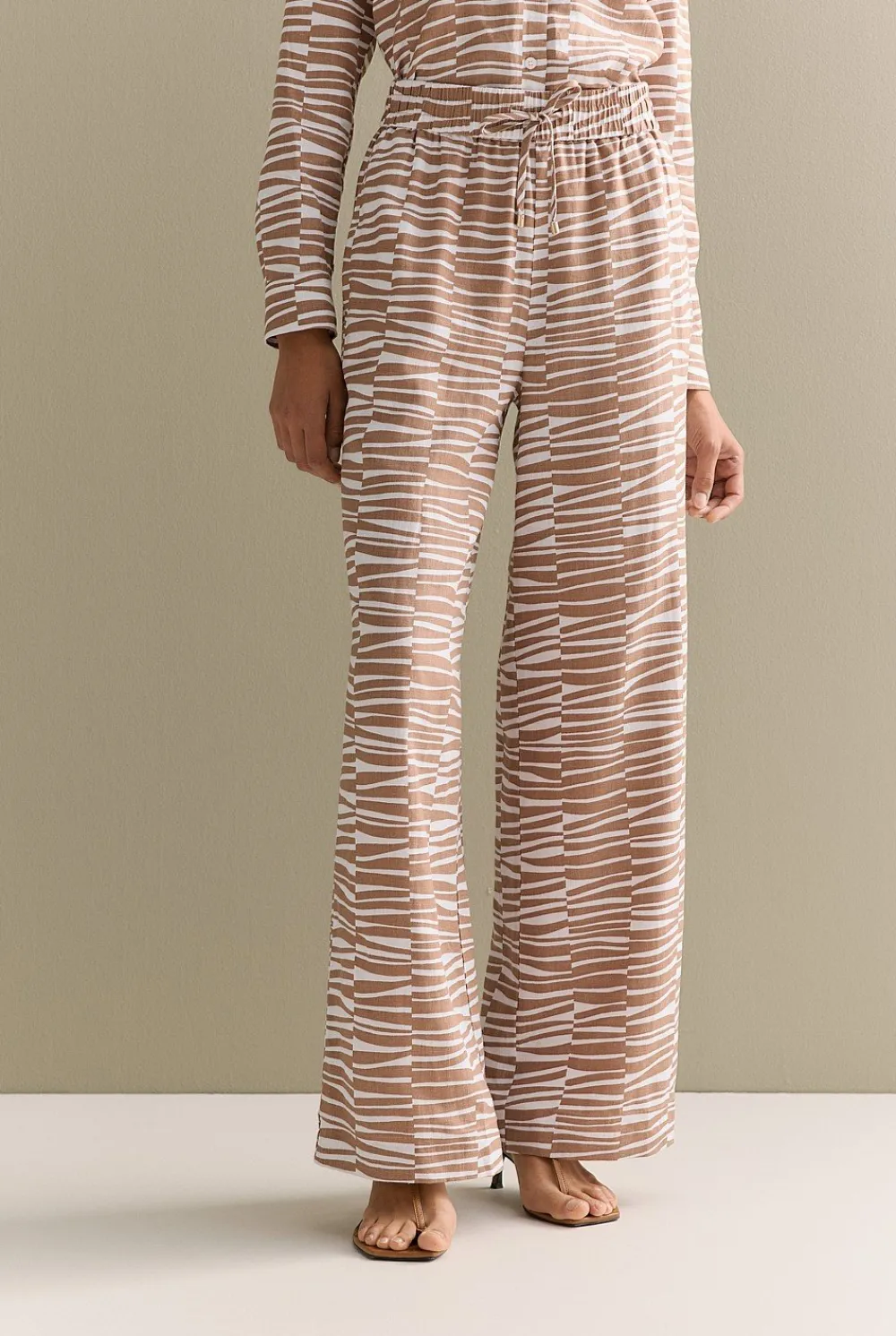 Pants>Trenery Linen Abstract Geo Print Pull On Pant Hazel