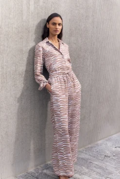 Pants>Trenery Linen Abstract Geo Print Pull On Pant Hazel