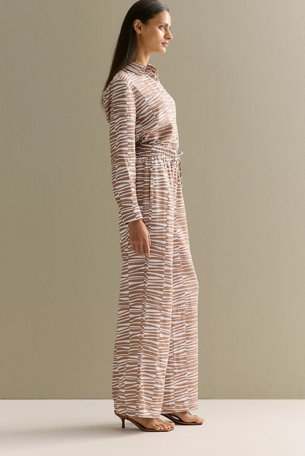 Pants>Trenery Linen Abstract Geo Print Pull On Pant Hazel