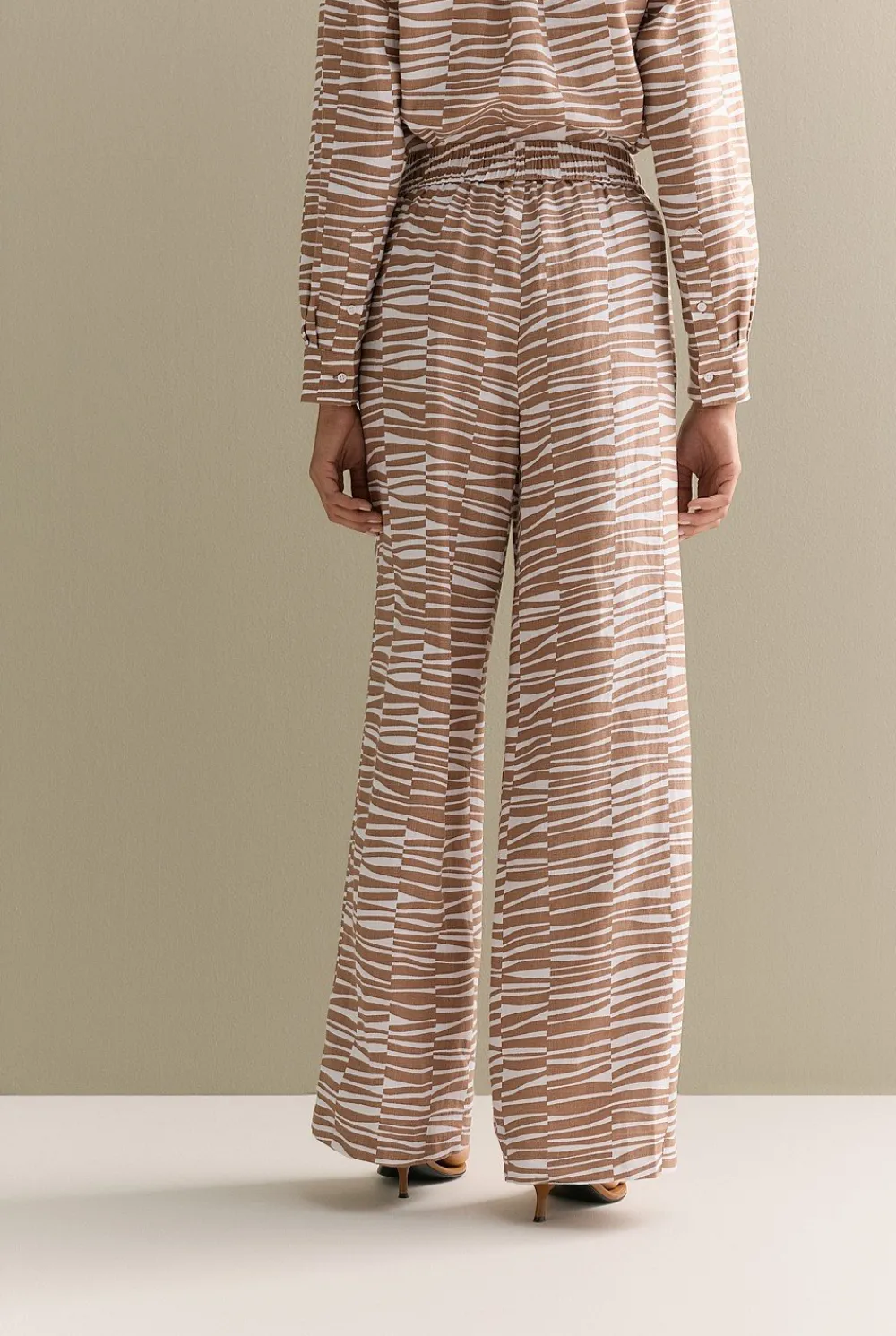 Pants>Trenery Linen Abstract Geo Print Pull On Pant Hazel