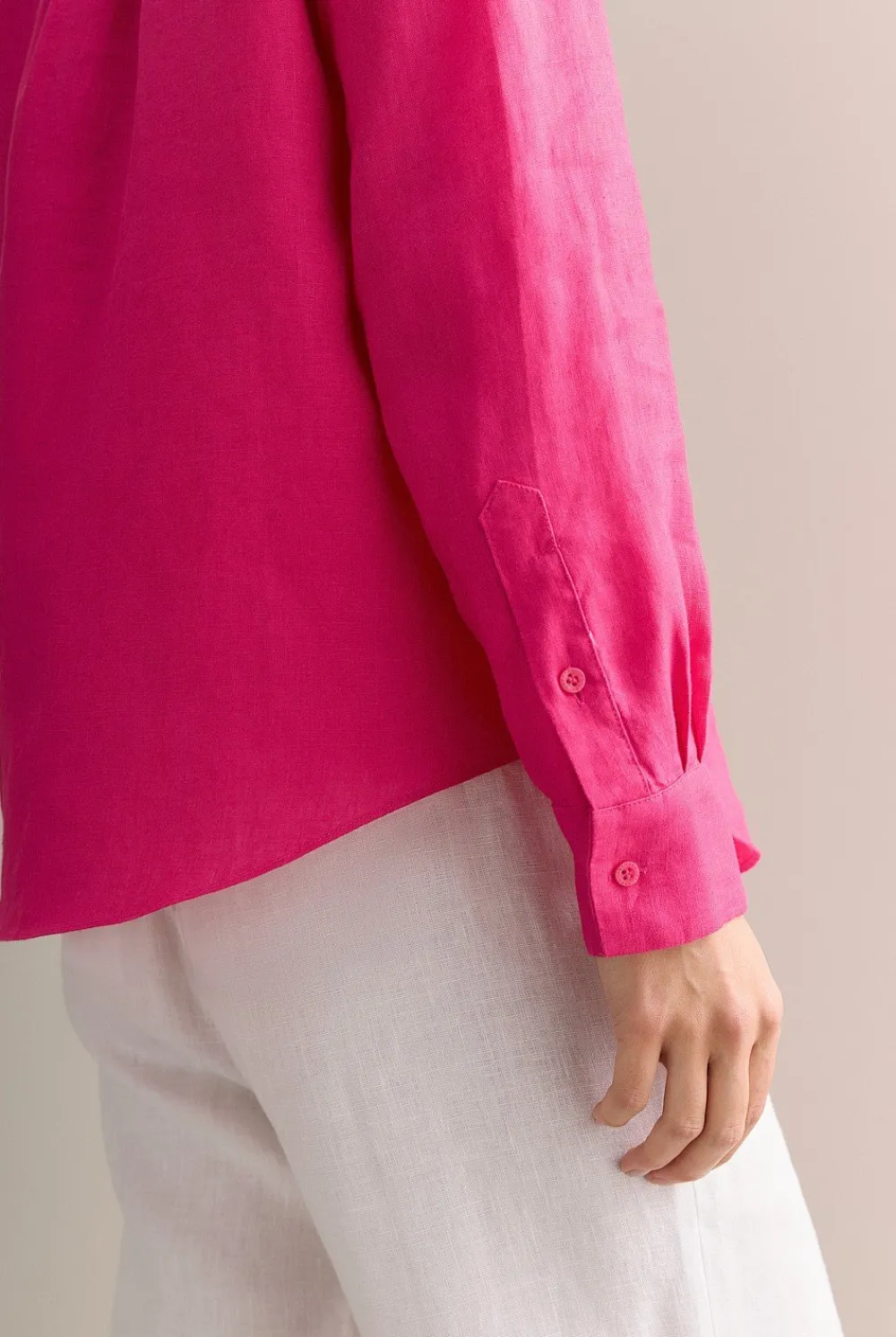 Shirts|The Linen Edit>Trenery Linen Classic Shirt Fuchsia