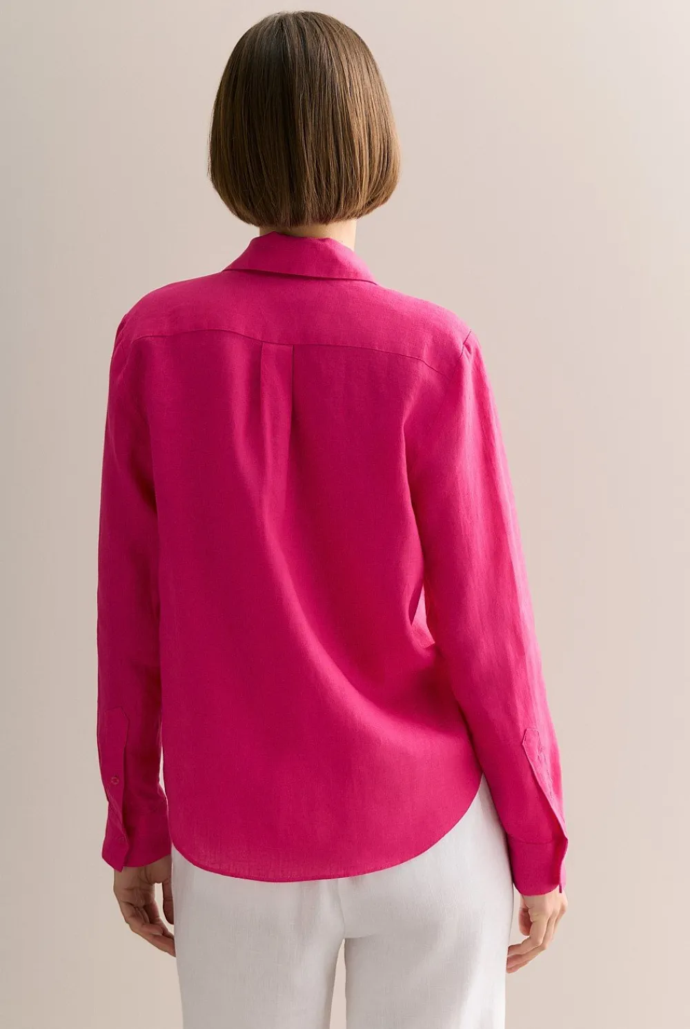 Shirts|The Linen Edit>Trenery Linen Classic Shirt Fuchsia