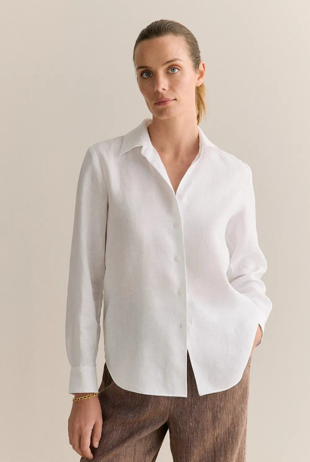 Shirts>Trenery Linen Classic Shirt White