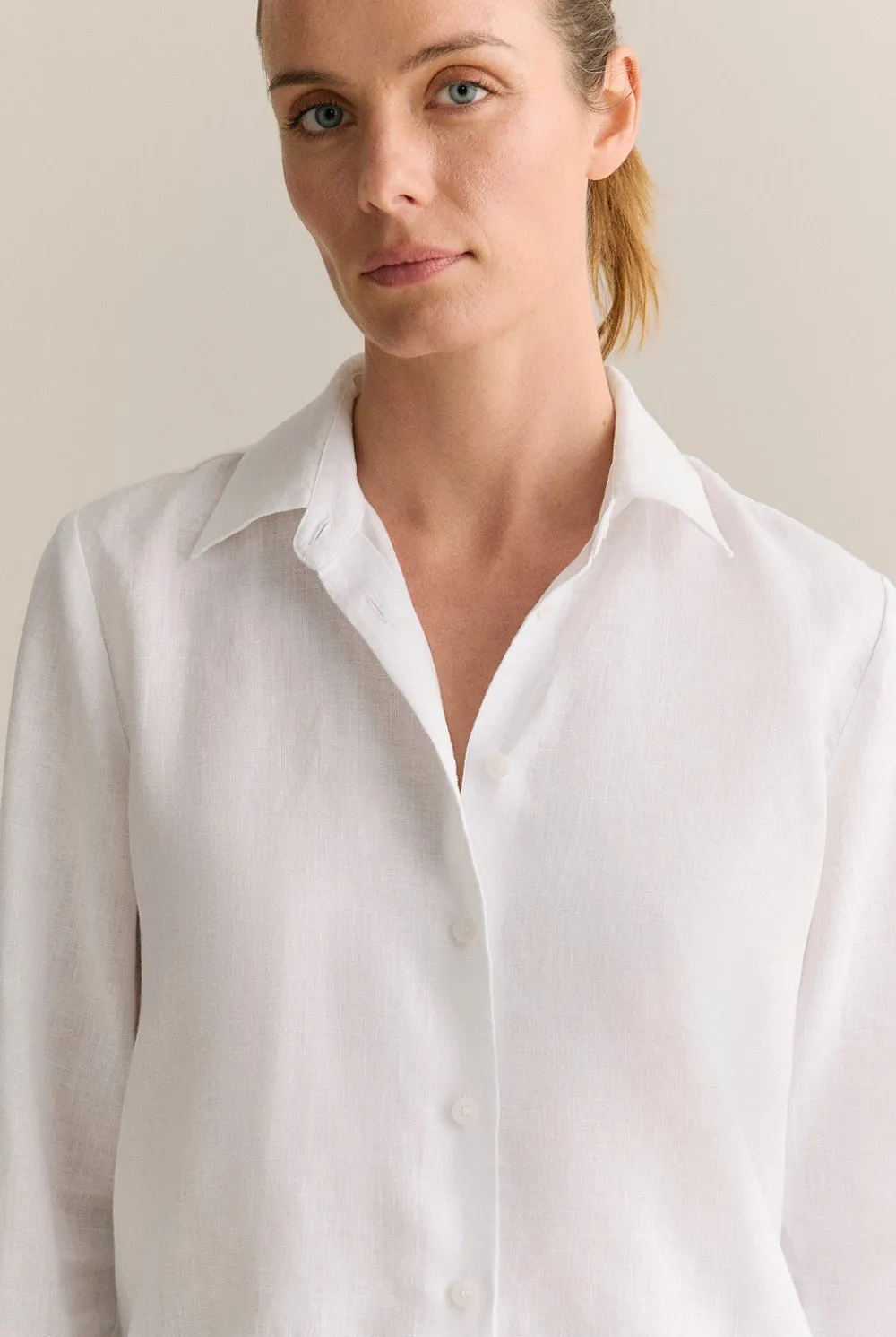 Shirts>Trenery Linen Classic Shirt White