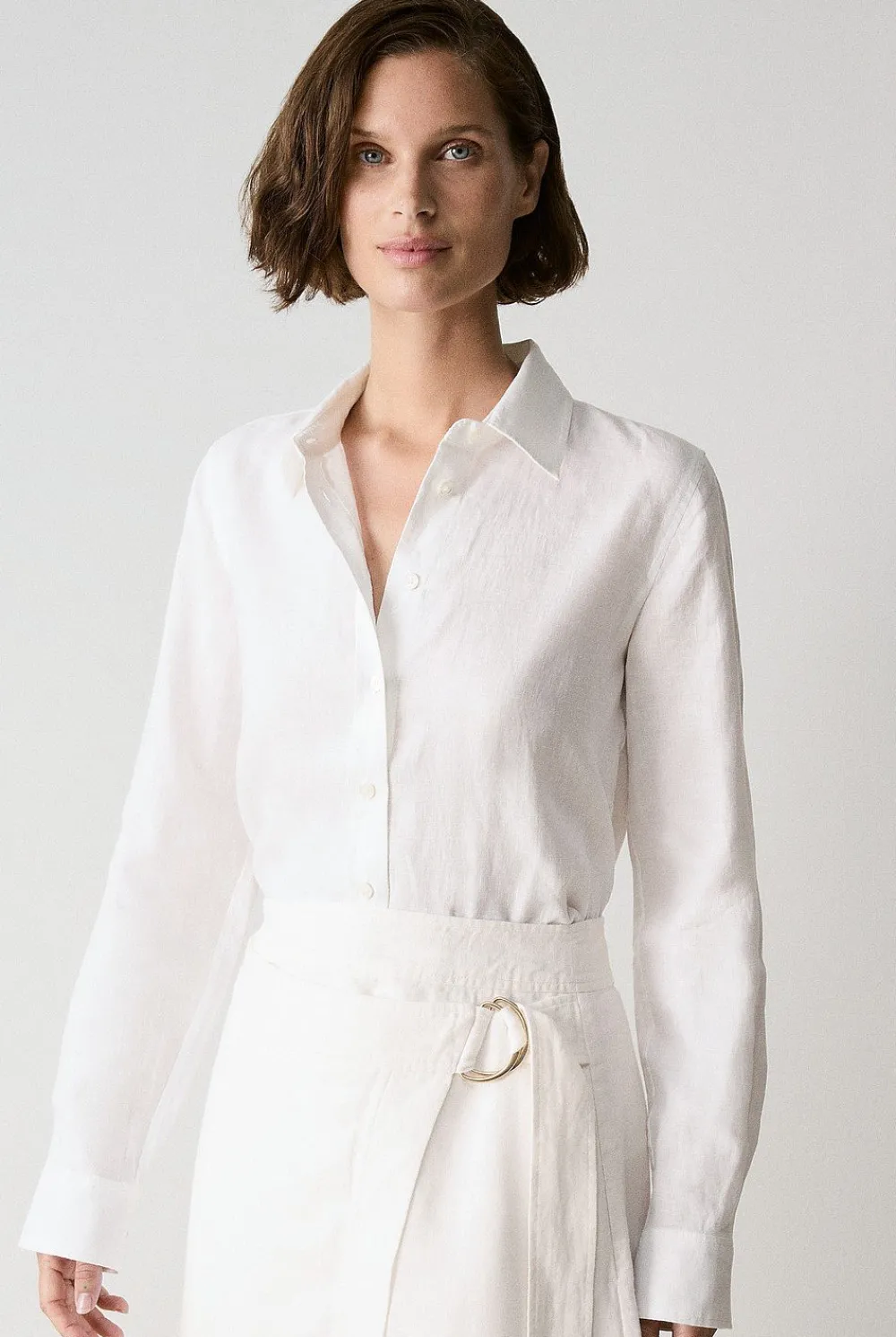 Shirts|The Linen Edit>Trenery Linen Classic Shirt White