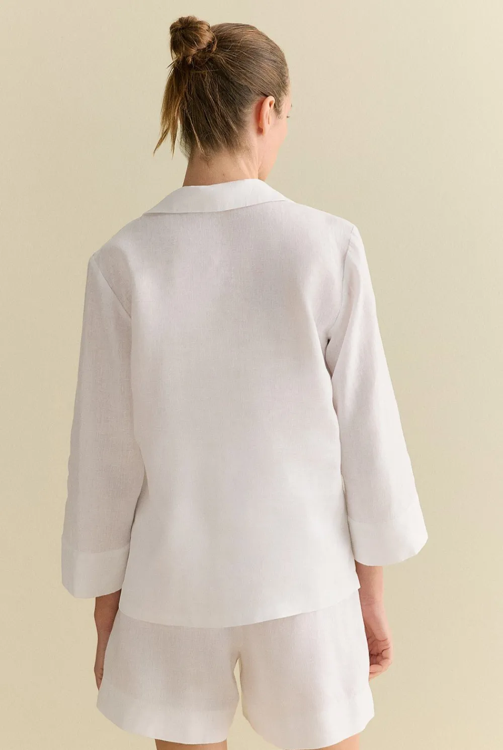 Shirts|The Linen Edit>Trenery Linen Collared Popover Shirt White