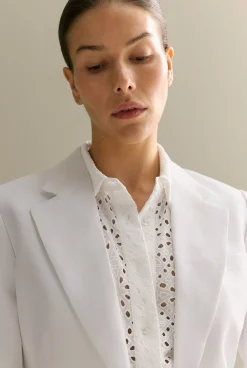 Outerwear|Occasion Dresses & Outfits>Trenery Linen Twill Single Breasted Blazer White