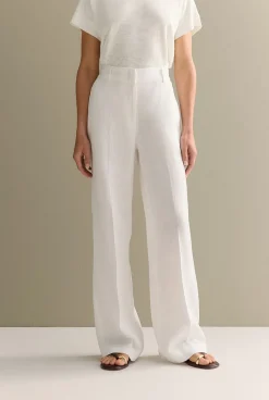 Pants|Occasion Dresses & Outfits>Trenery Linen Wide Leg Pant White