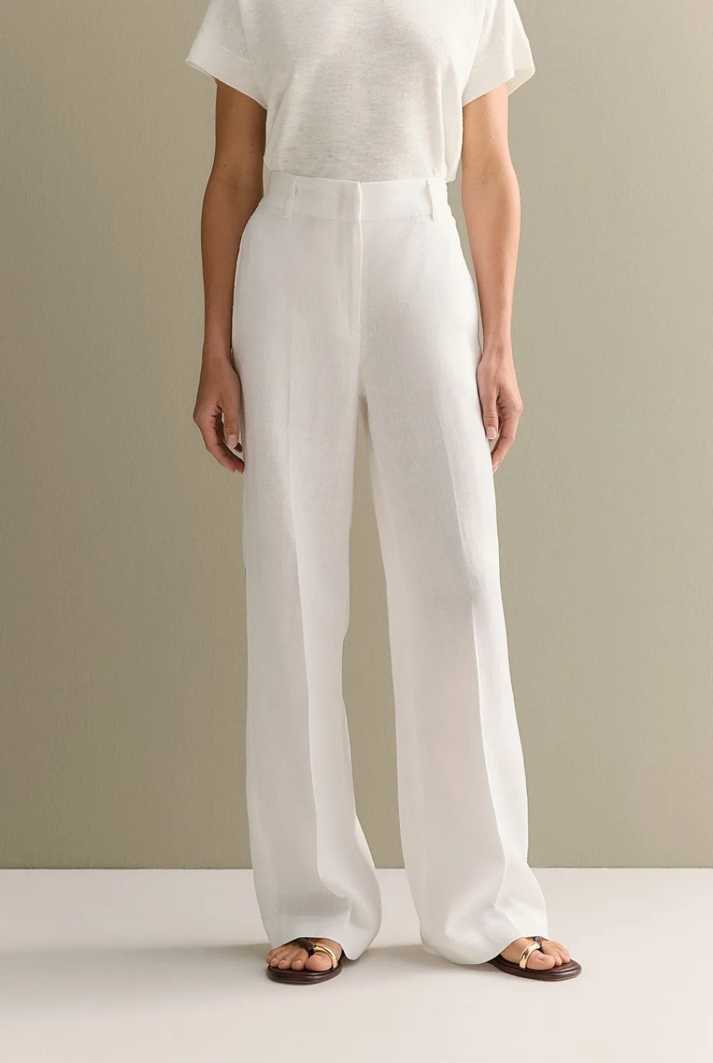 Pants|Occasion Dresses & Outfits>Trenery Linen Wide Leg Pant White