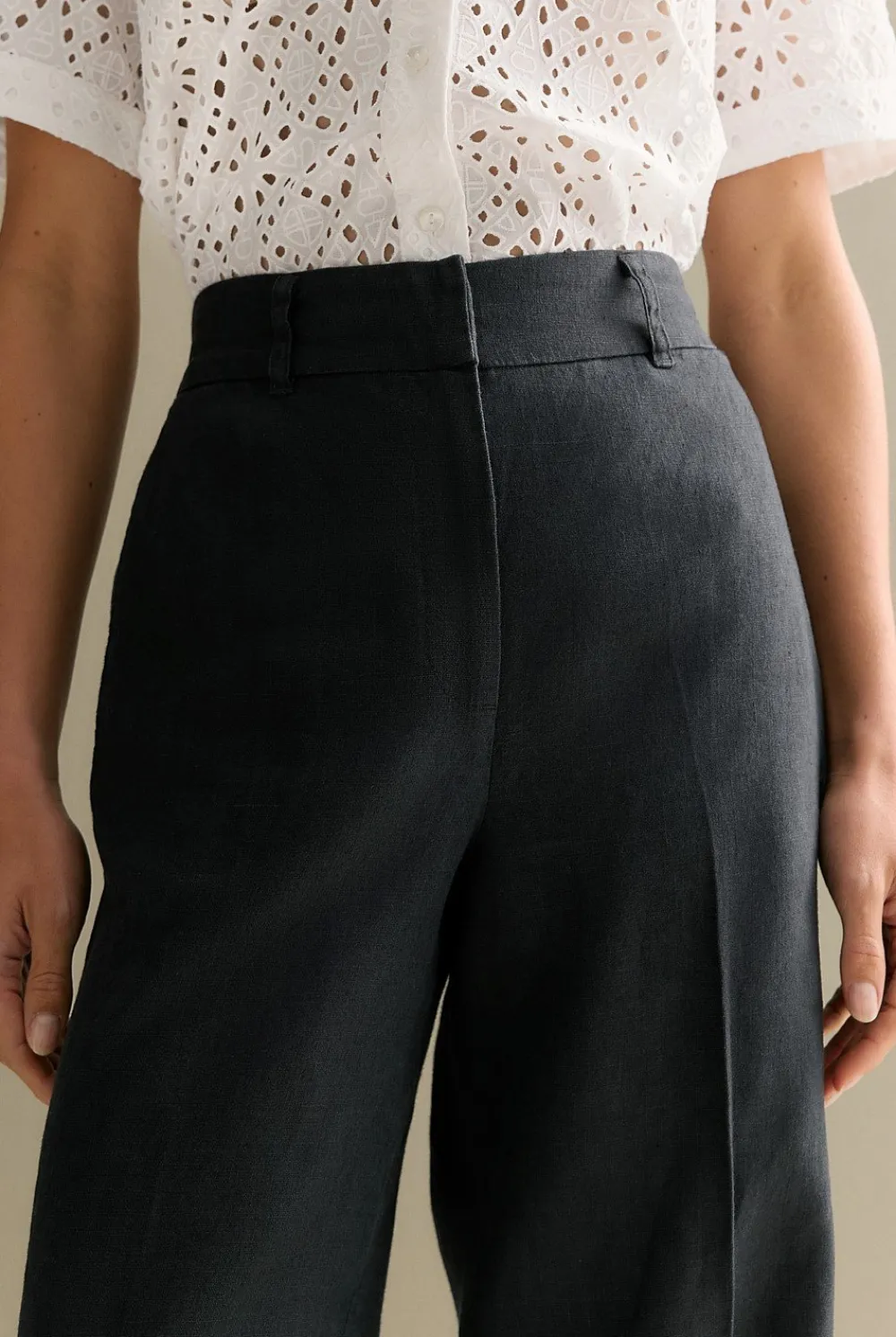 Pants|Occasion Dresses & Outfits>Trenery Linen Wide Leg Pant Black