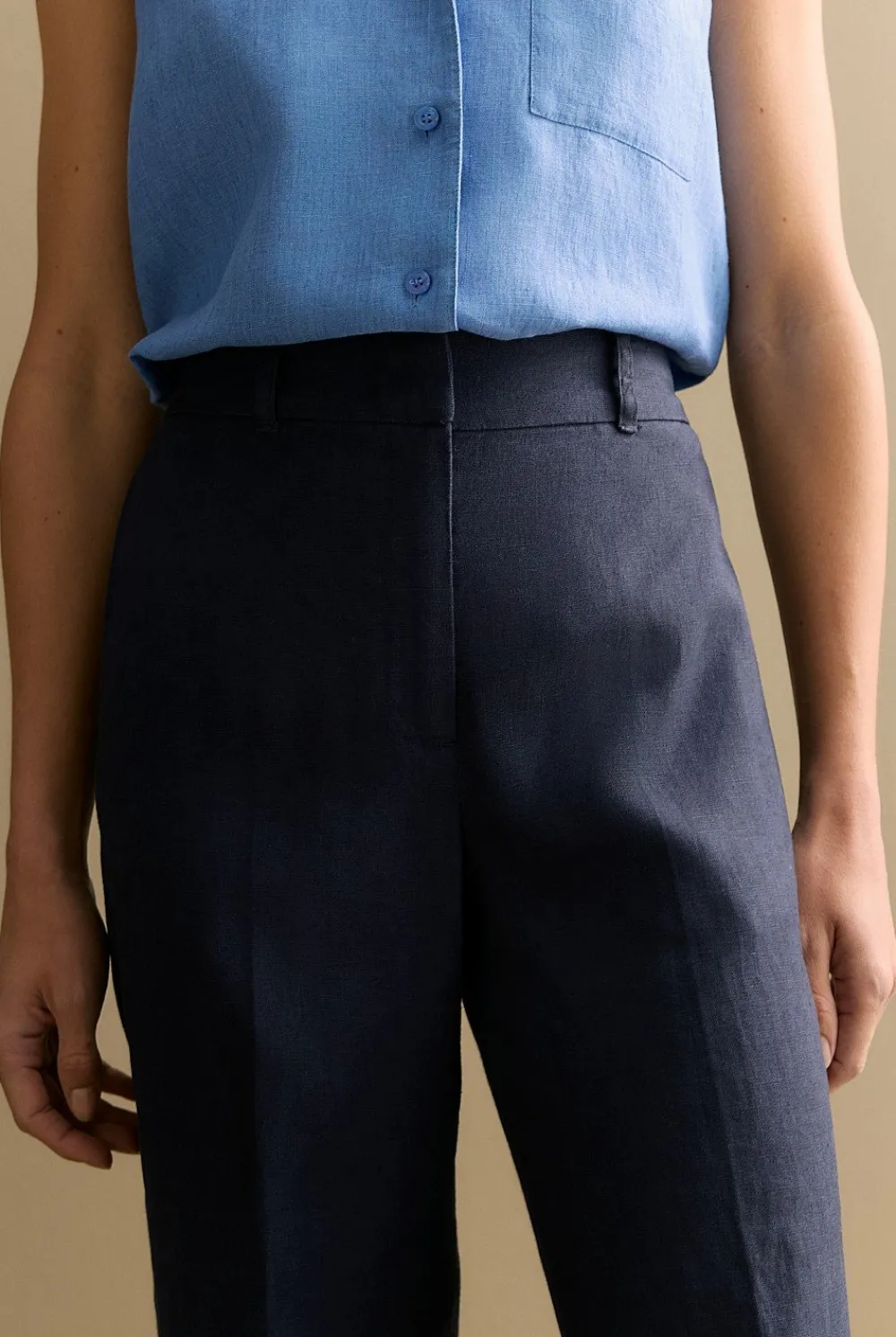 Pants|Occasion Dresses & Outfits>Trenery Linen Wide Leg Pant NightSky