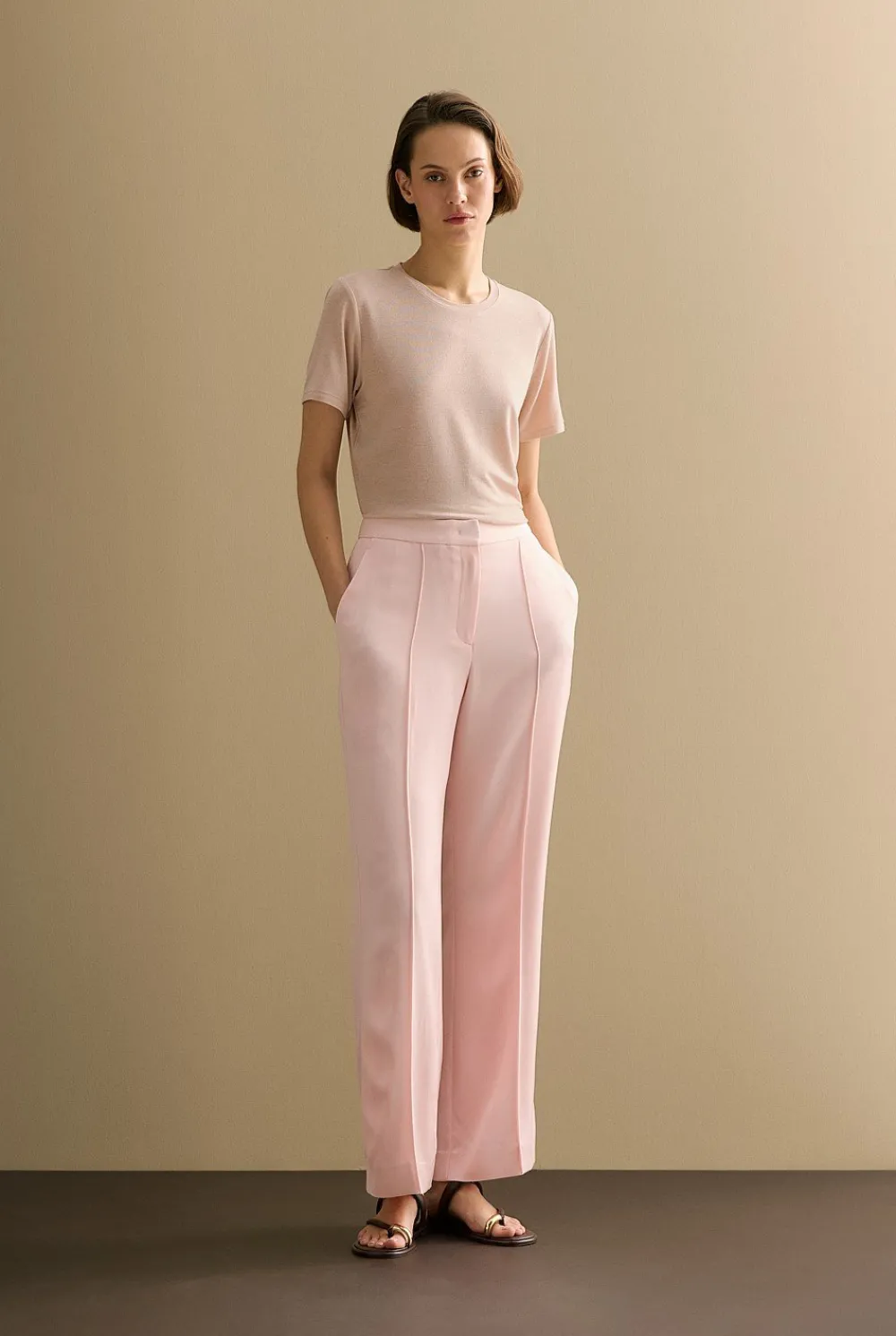 T-shirts & Tops>Trenery Metallic Shimmer T-shirt PinkSalt