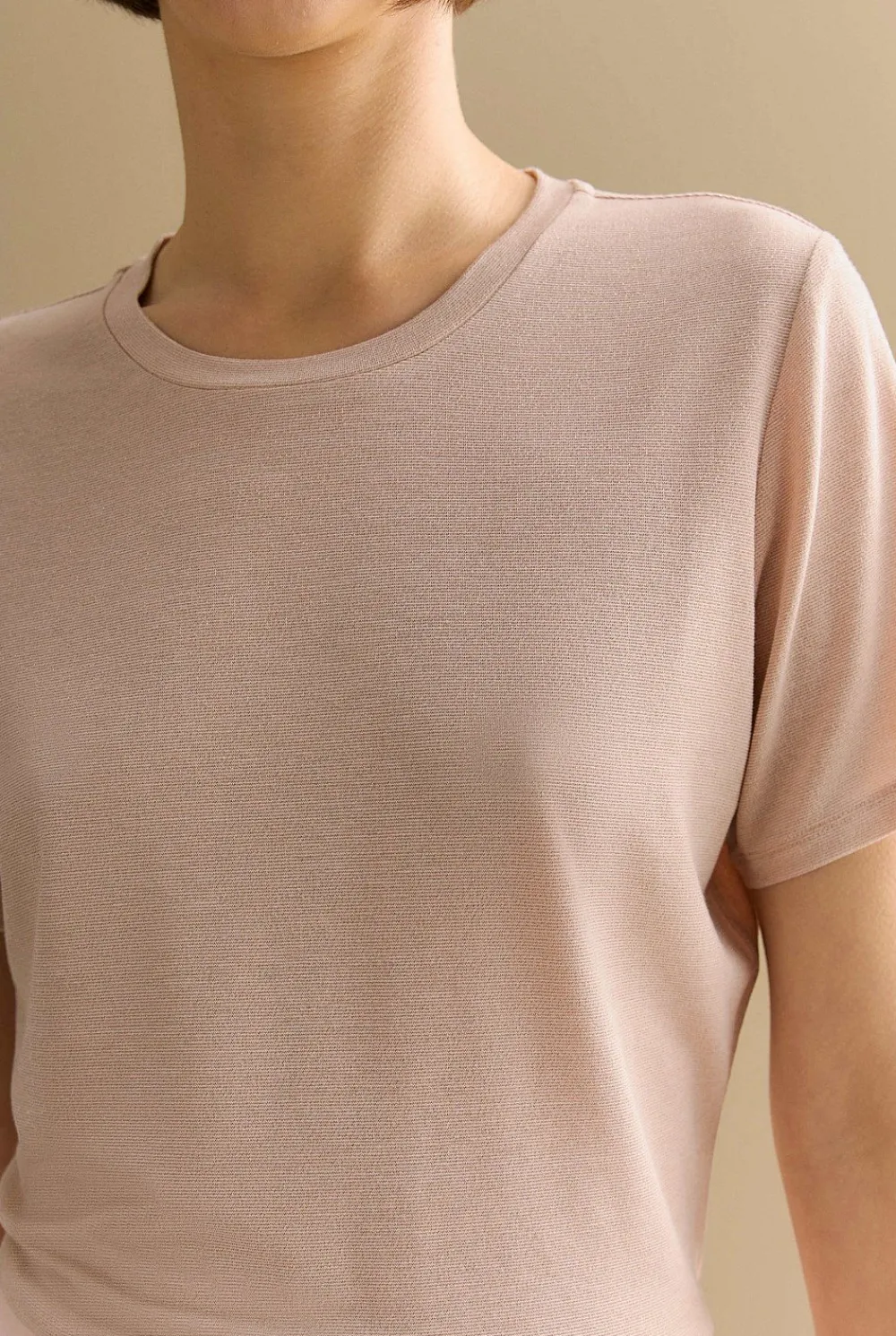 T-shirts & Tops>Trenery Metallic Shimmer T-shirt PinkSalt