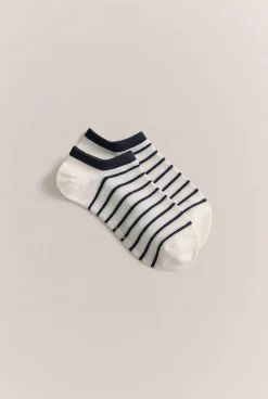 Socks & Tights>Trenery Metallic Stripe Low Cut Sock NightSky