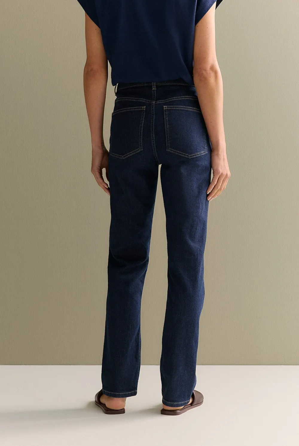 Denim & Jeans>Trenery Mid Rise Straight Leg Jean DarkIndigo