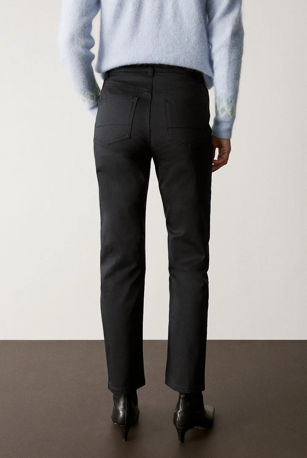 Denim & Jeans>Trenery Modern Sateen Straight Leg Jean Black