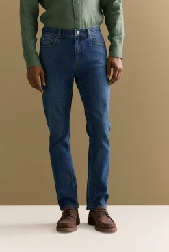 Denim & Jeans|Pants>Trenery Modern Slim Mid Wash Jean IndigoBlue