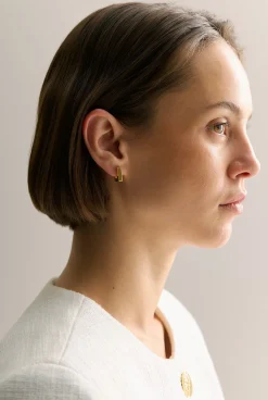 Jewellery|Occasion Dresses & Outfits>Trenery Myra Huggie Earrings Gold